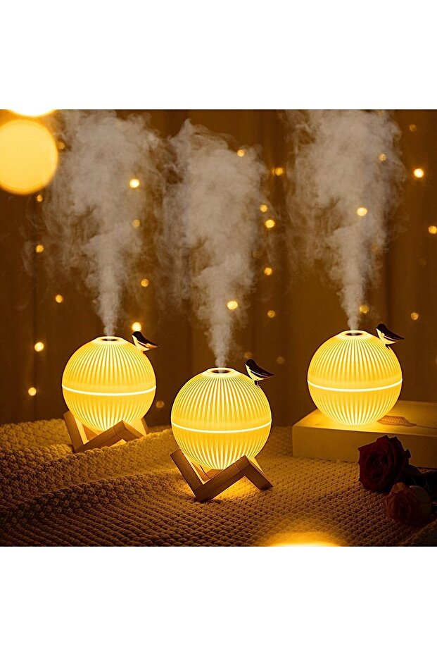 YU WELL Modern Lark 330ml Air Humidifier with 3-Light LED Night Lamp & Essential Oil Diffuser