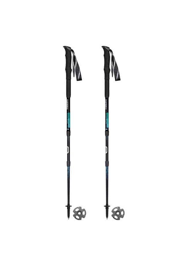 Sherpa Trekking Poles (Black/Blue), AluTech 7075 Aluminum Hiking Poles, Adjustable 110–140 cm (65 cm Collapsed), SBS Lock System, Carbide Tips, Lightweight 262g, Extended Palmo Grip