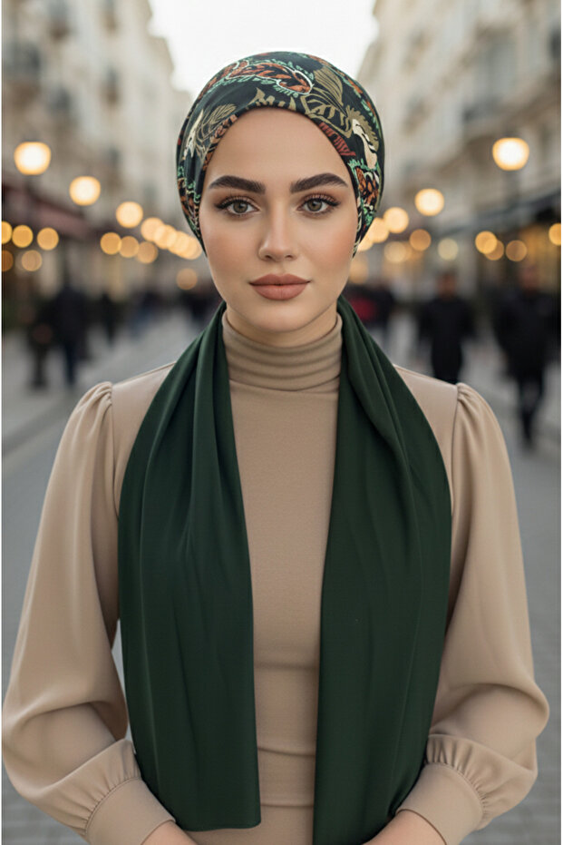 وشاح منقوش بأوراق الزمرد - 2