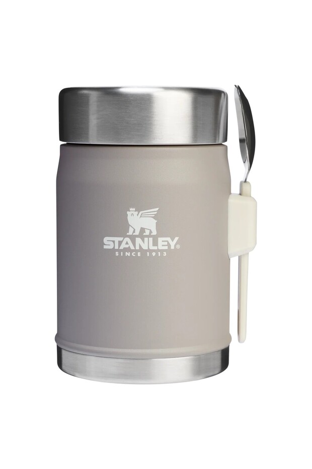 Classic Stainless Steel Food Thermos with Spoon 0.40 Lt - Ash