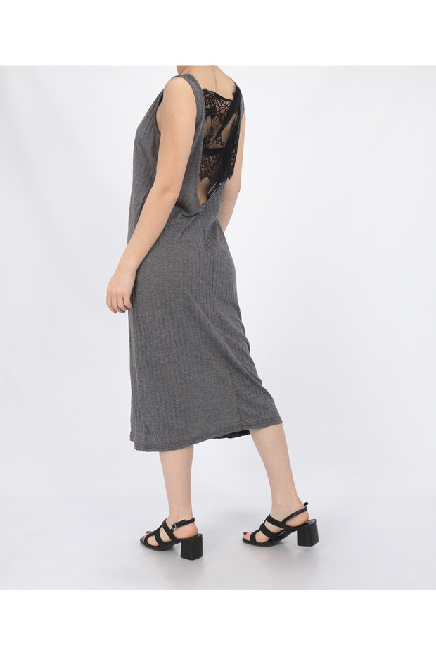 Rochie medie, Gri - 2