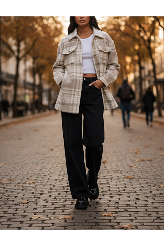 Jacheta Oversize, Bej - 1