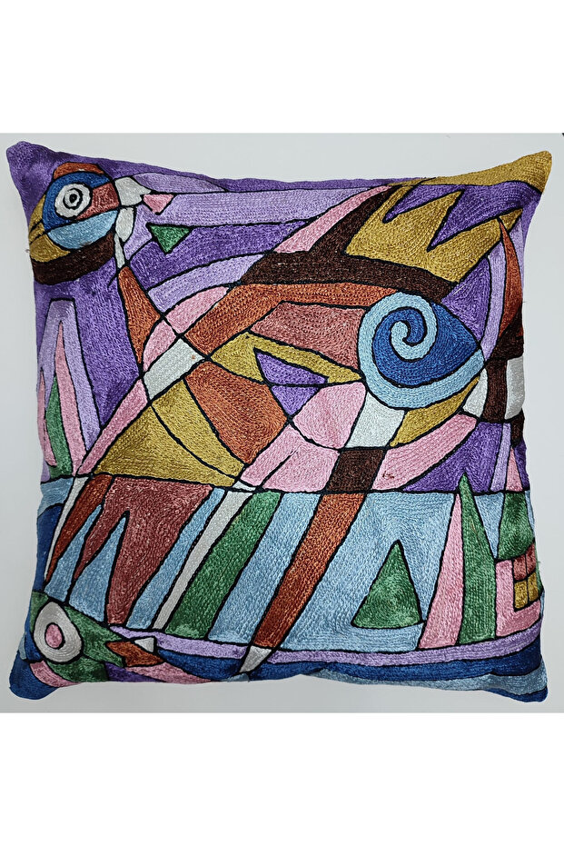 Picasso Pattern Hand Woven Handmade 45 X 45 cm Throw Pillow Cover 1 Piece
