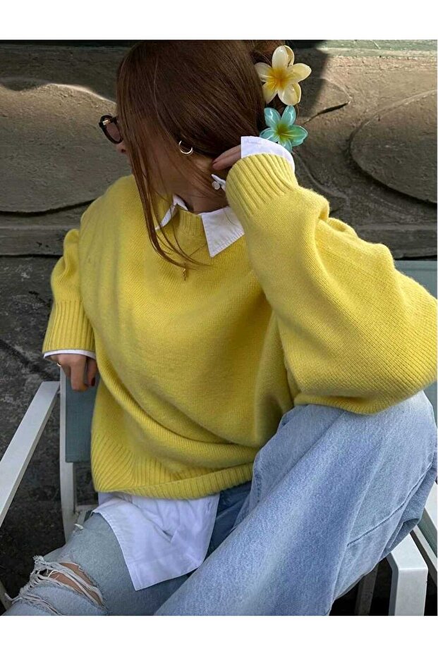 Soft Örme Pamuk Triko Kazak - 2