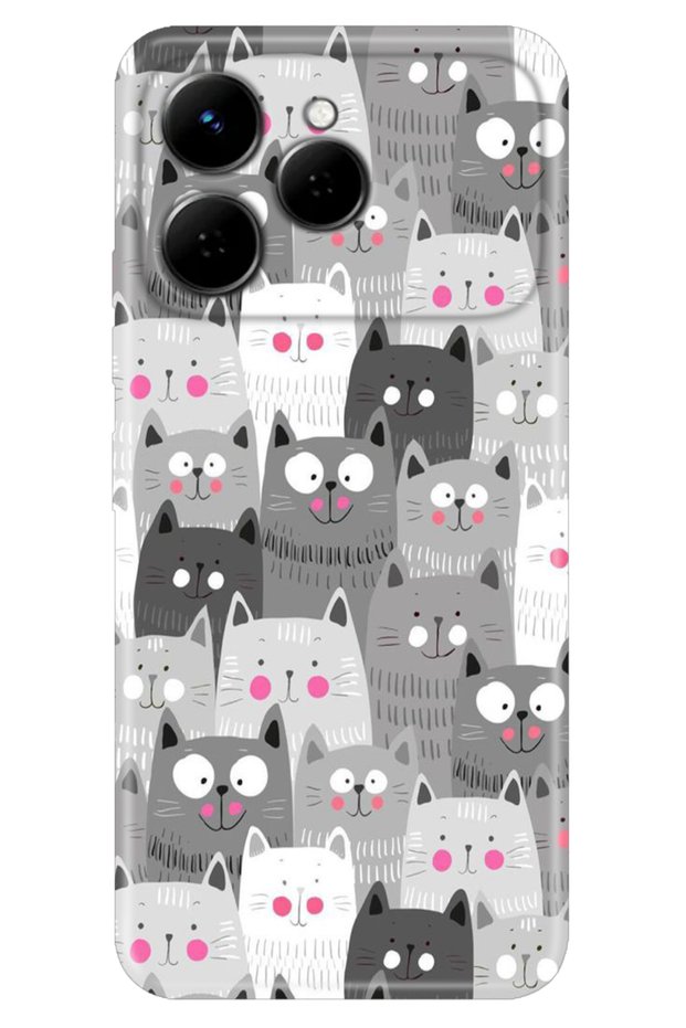 Case for Spark 40 4g (Km5N) Color Silicone Printed Tpu Cartoon Cats