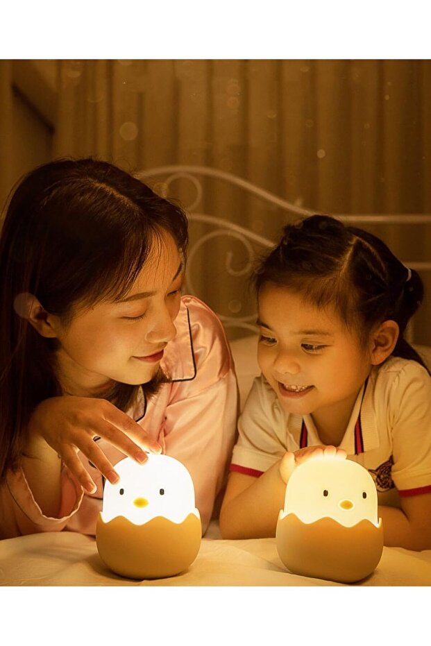 Night Light for Kids - Egg Shell Touch Sensor Rechargeable Silicone LED Lamp
