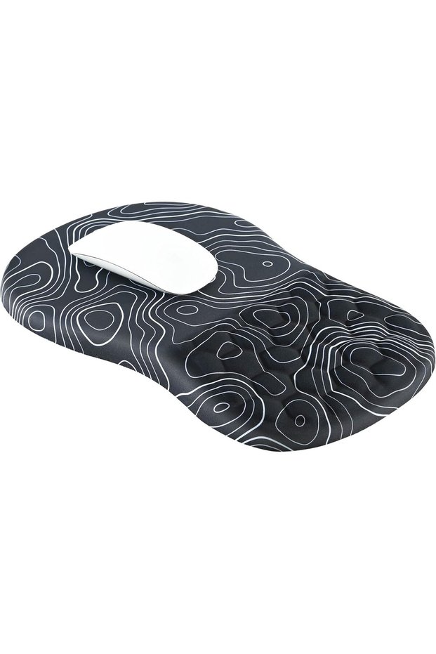 Mouse Pad Wrist Support with Massage Design, Ergonomic Mouse Mat (12x8 inch, Stripe)