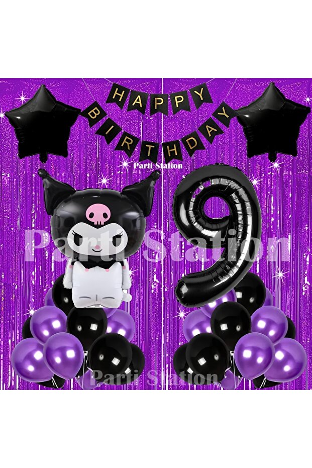 Kuromi Concept 9Th Birthday Balloon Set