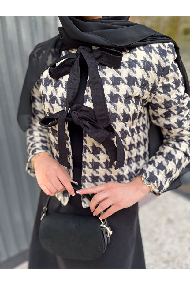 طقم مزدوج بنمط قدم الغراب 6512 - 3