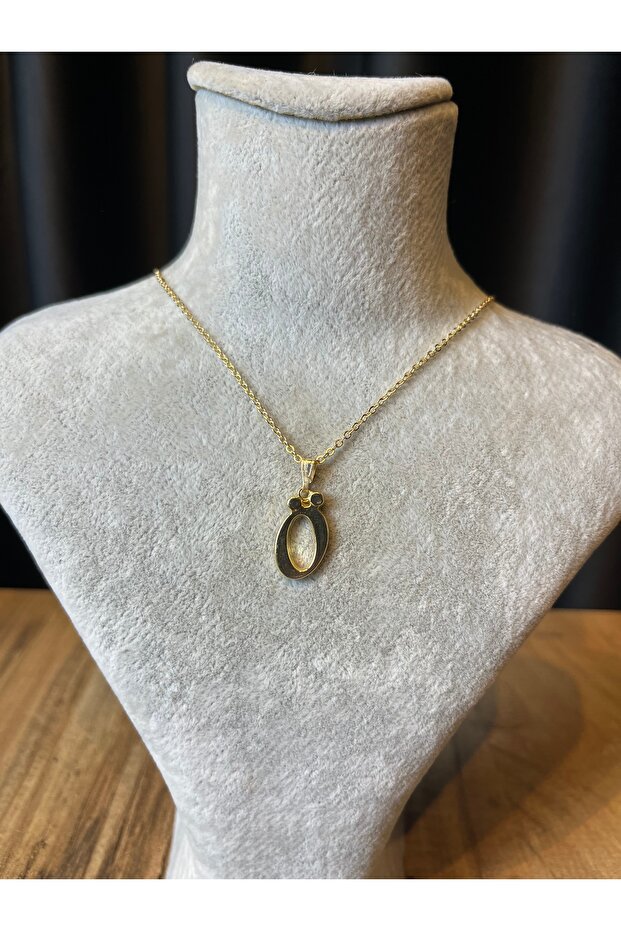Letter O Lacquer Coated Gold Tarnish-Free Chain Necklace