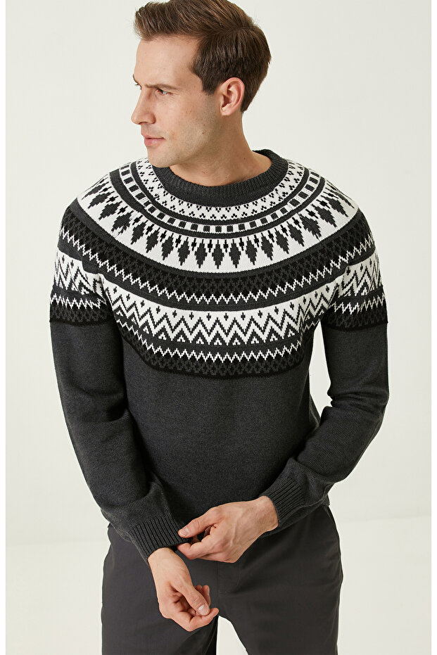 Antrasit Desenli Kazak - 2