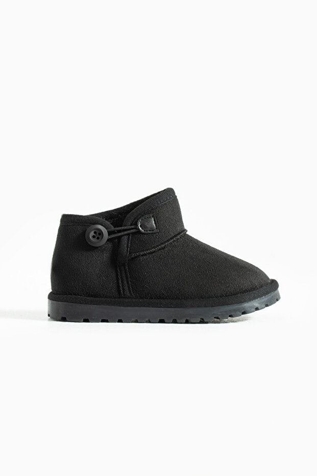 Luno Children's Elastic Orthopedic Non-Slip Sole Boots Black Suede