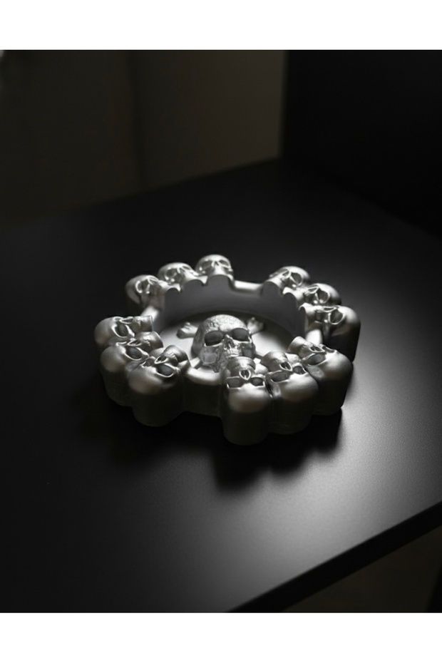 منفضة سجائر على شكل جمجمة قوطية مقاومة للحريق - 1