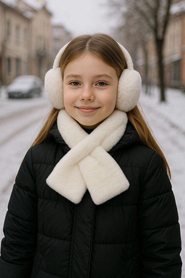Dark Brown Soft Textured Plush Women's Neck Collar