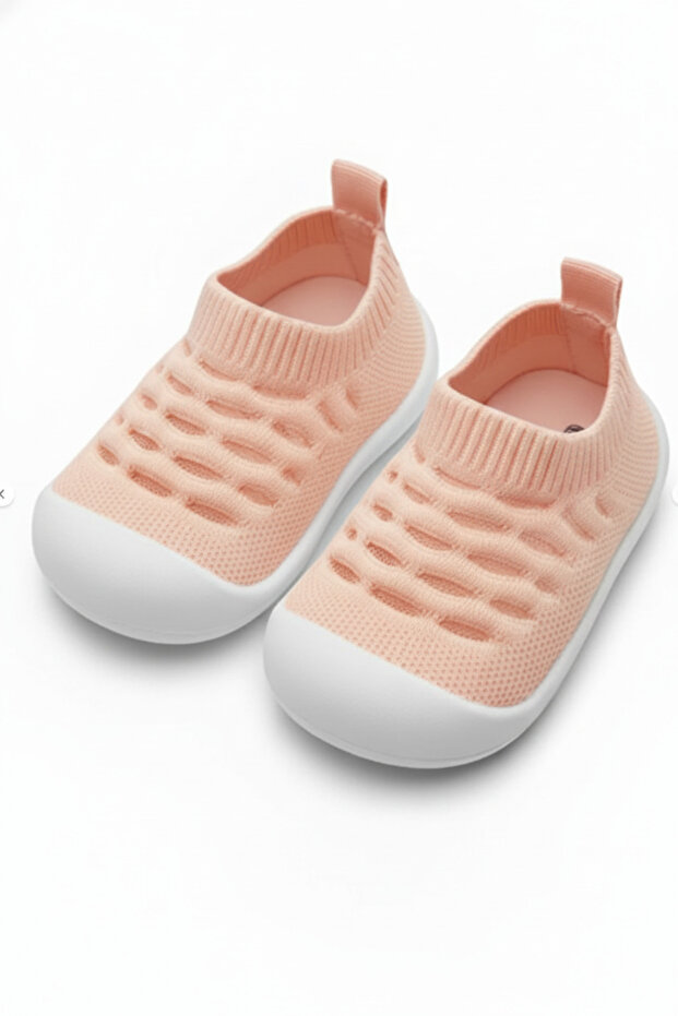 Baby Orthopedic Soft Non-Slip Sole Breathable Mesh Fabric Pink Baby First Step Shoes