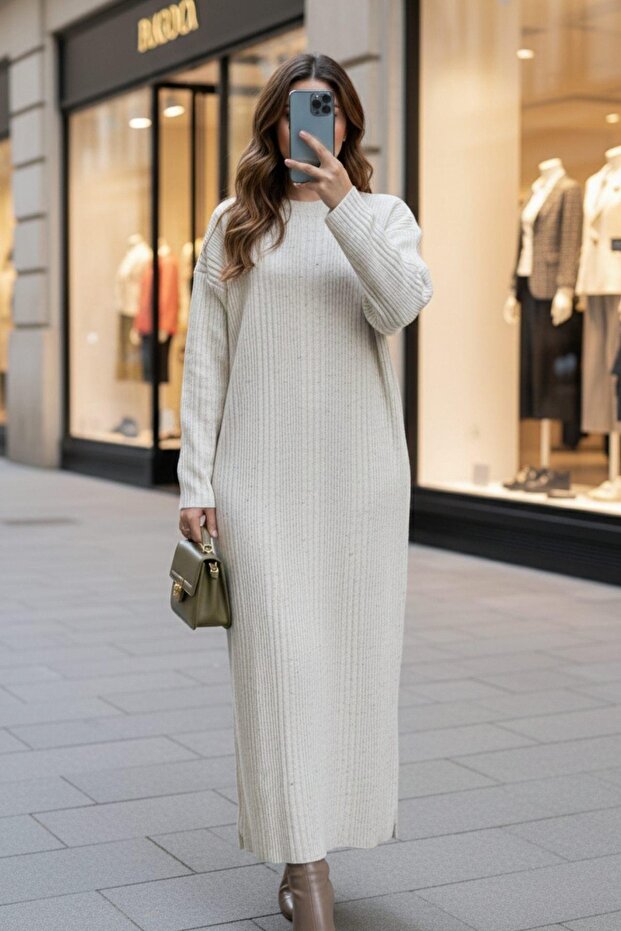 Uzun Triko Elbise - 6