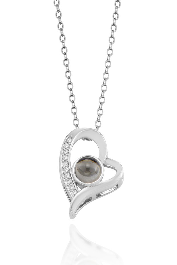 Stainless Steel I Love You in 100 Languages Heart Necklace