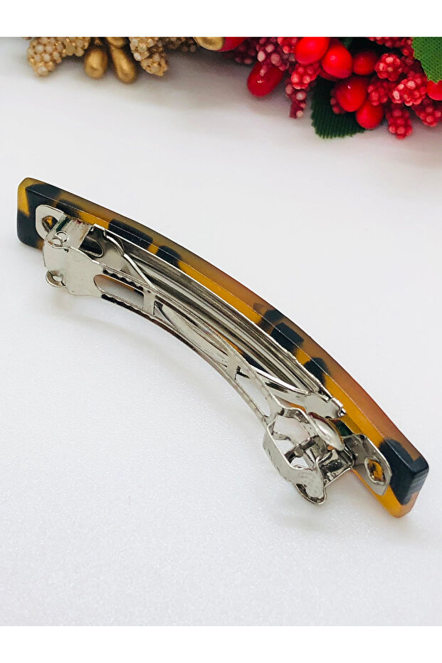 مشبك أكريليك أوتوماتيكي بنقشة الفهد مقاس متوسط ​​7 سم - 2