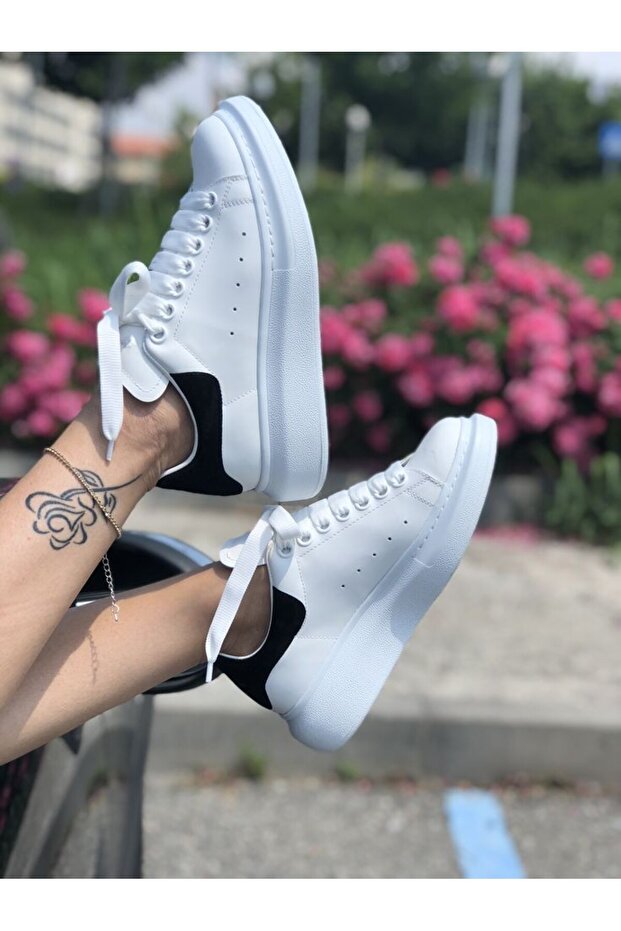 Alex Casual Unisex White Black Sneakers