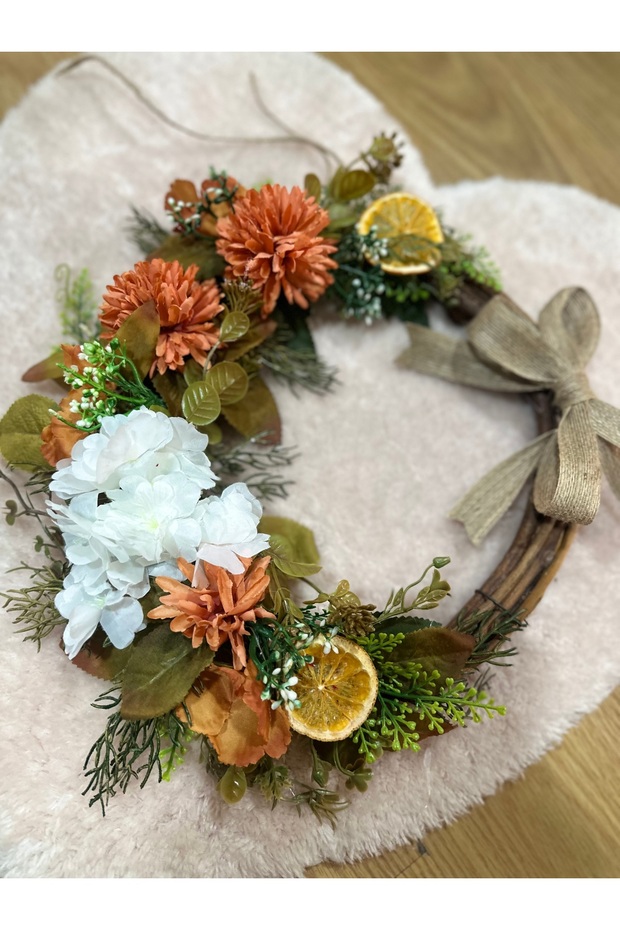 Otantik Kapı Süsü Bohem Tarz Rustik Çelenk - 4