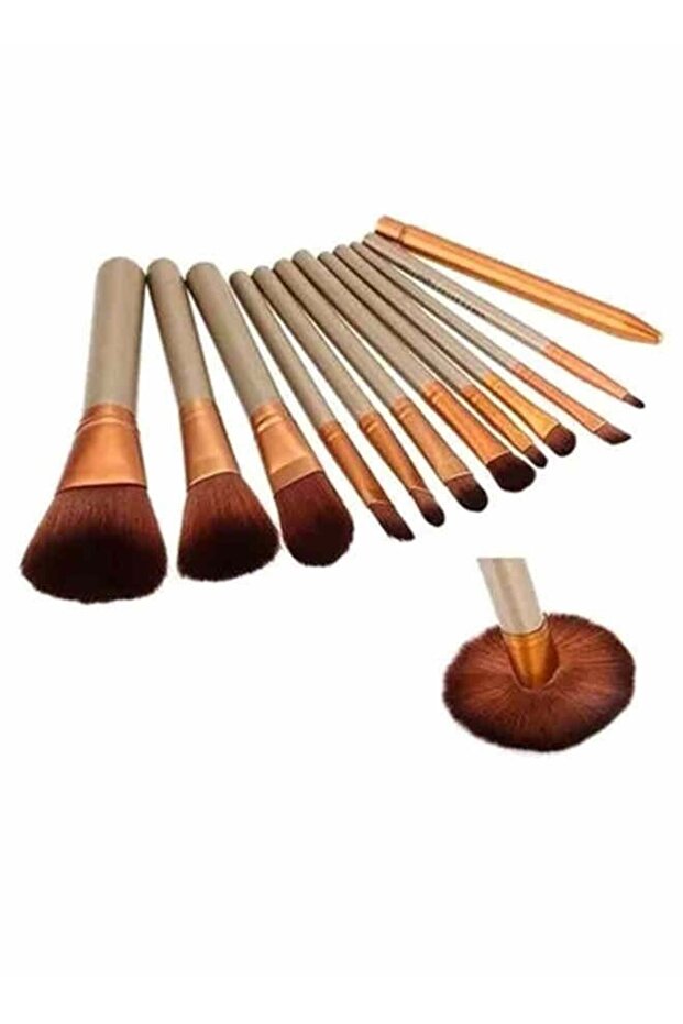 12 Pieces Make Up Brush Box Set Cosmetic Soft Brushes Kit