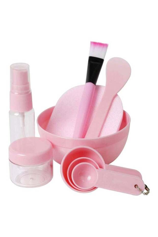 9-Piece Face Mask Mixing Bowl Set Pink/White/Clear