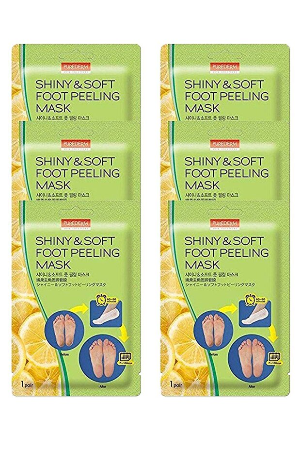 Pack Of 6 Shiny And Soft Foot Peeling Mask