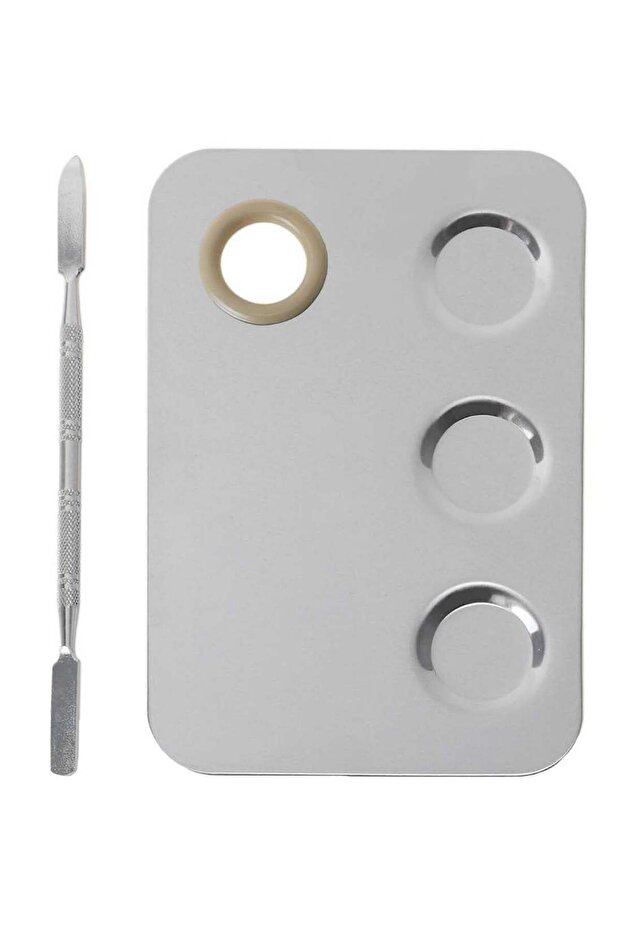 Makeup Mixing Palette With Spatula Silver