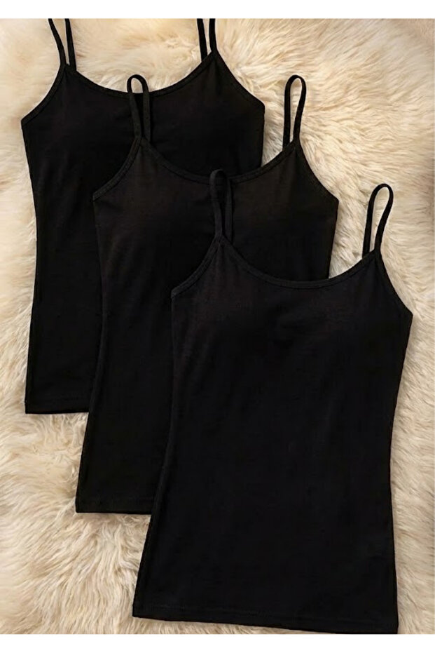 Non-Sweating 95% Natural Bamboo 3-Piece String Strap Tank Top - Ultra Flexible, Breathable Comfortable Fabric