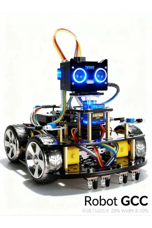 AI Programmable Robot Car Kit with Mecanum Wheels, Ultrasonic & IR Sensors (Arduino Compatible) - 1