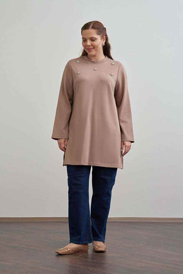 İnci İşlemeli Tunik - 1