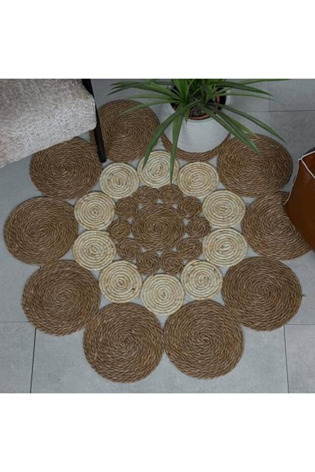 مفرش خوص SENA SENA Handmade Natural Palm Woven Mat (100x100 cm)