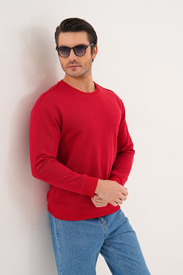 GAUL Unisex Bisiklet Yaka Pamuk Basic Sweatshirt - 4