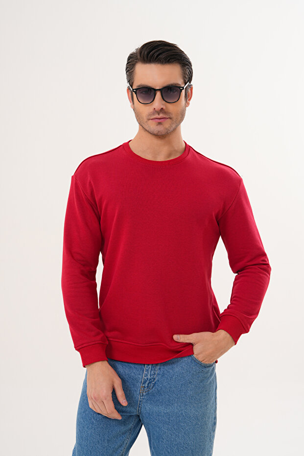 GAUL Unisex Bisiklet Yaka Pamuk Basic Sweatshirt - 7