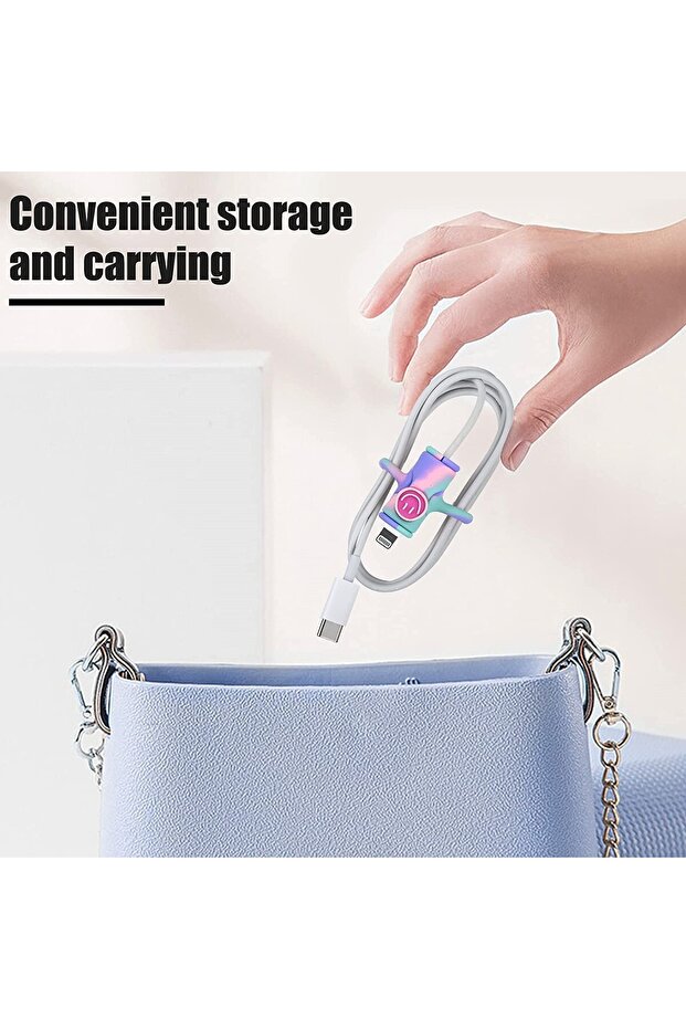 USB cable protector, silicone, model 2, multicolor - 3