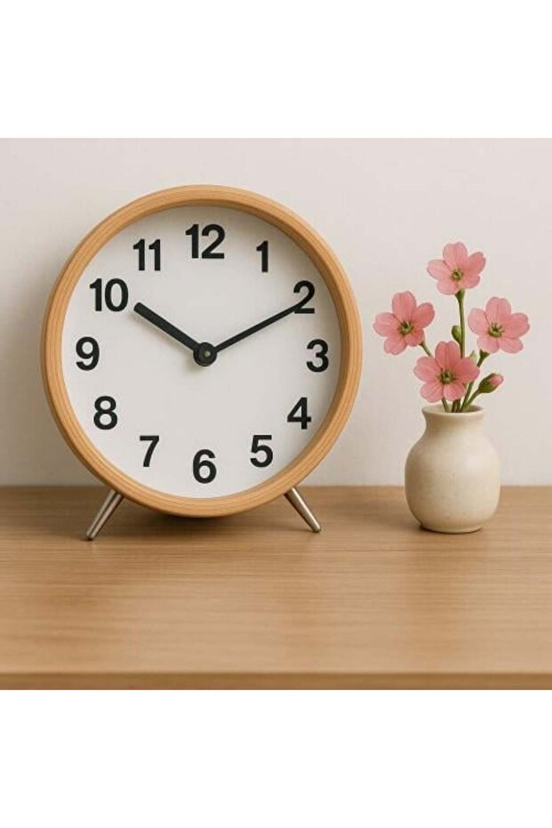 ساعة خشب خشبية للمكتب - 1
