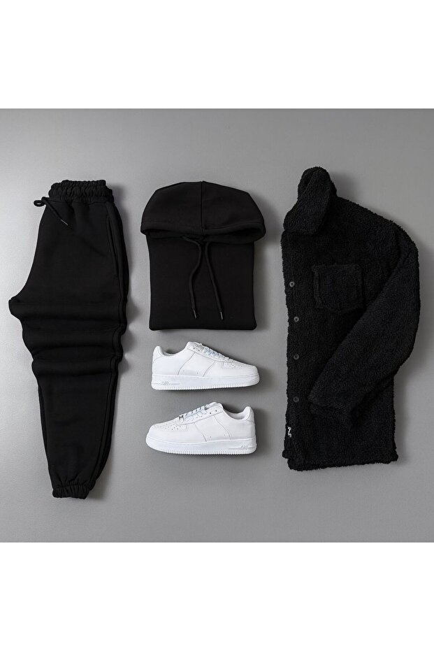MEN'S 3-THREAD BRUSHED INSIDE PLUSH JACKET 3-PIECE OUTFIT