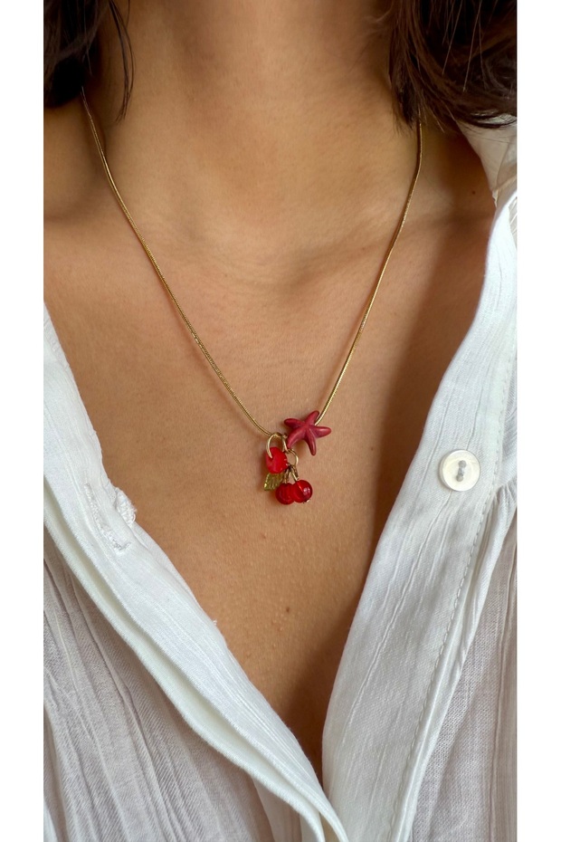 Çelik kiraz kolye - 1