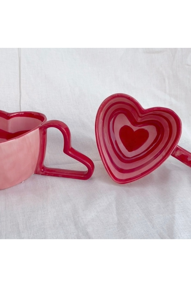 Heart Shape Ceramic Mug كوب سيراميك قلب، كوب قهوه ، كوب هديه ، كوب قلب