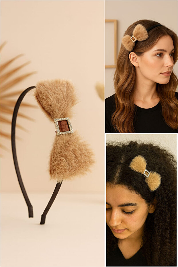 Bow Plush Crown Bow Plush Crown with Zircon Stones