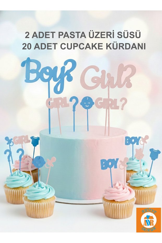 Gender Reveal Party Cake Topper-Boy or Girl Cupcake Picks Gender Reveal Party Cake Picks