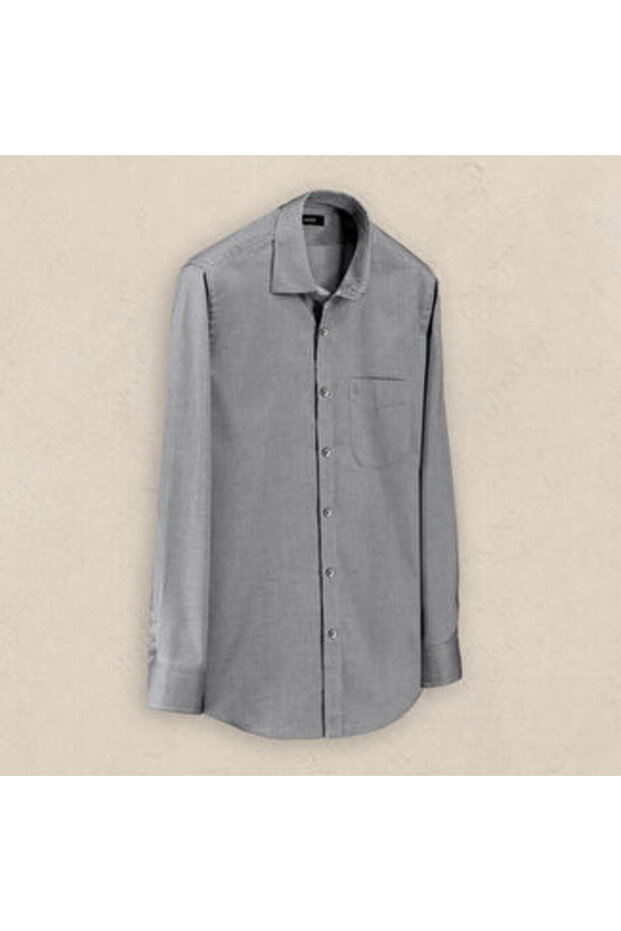 ELETA SELECTION PAMUKLU GRİ GÖMLEK - 3