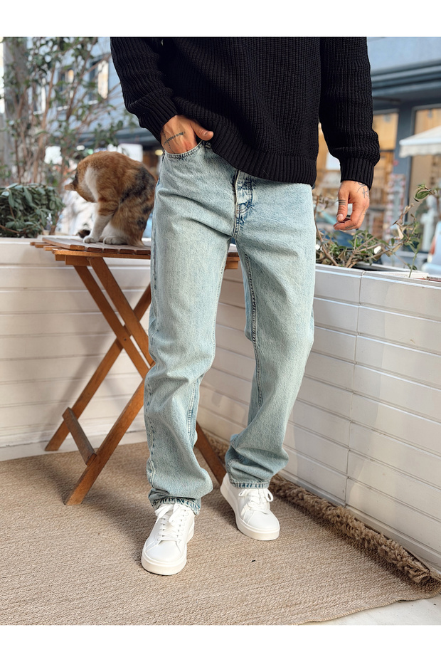 بنطلون جينز عادي قابل للغسل - 1