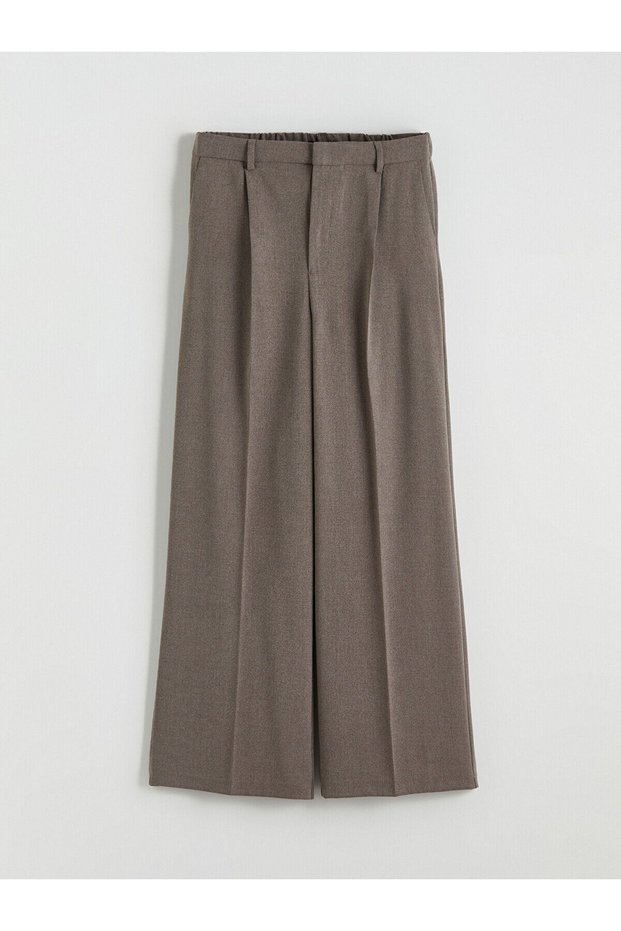 Seray New Season Elastic Waist Wide Leg Women's Trousers