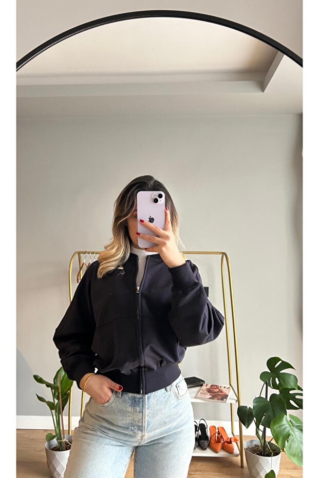 Kadın Fermuarlı Ceket - 1