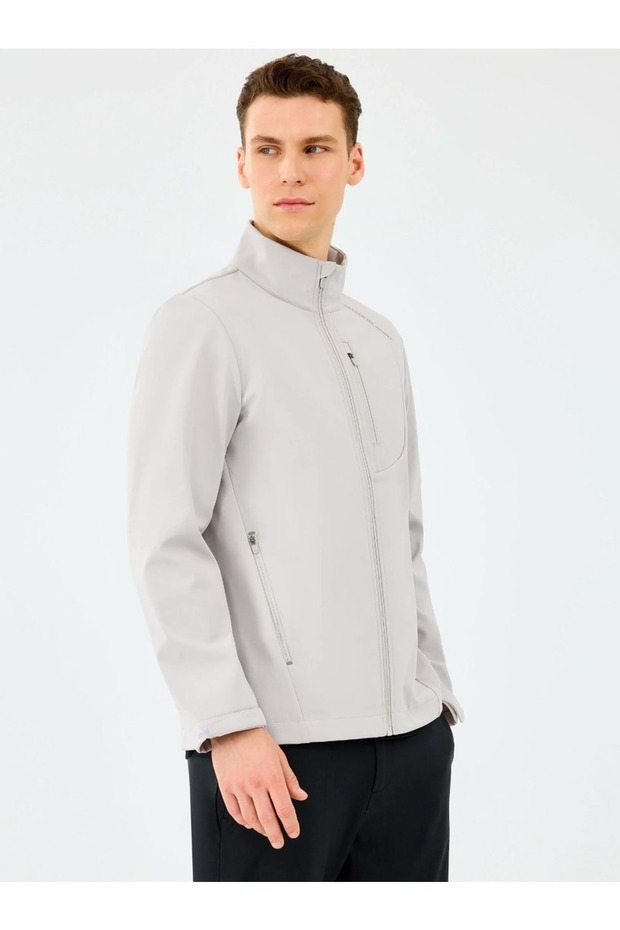 M Softshell Basic Jacket S2520132 Erkek Mont BEJ - 2