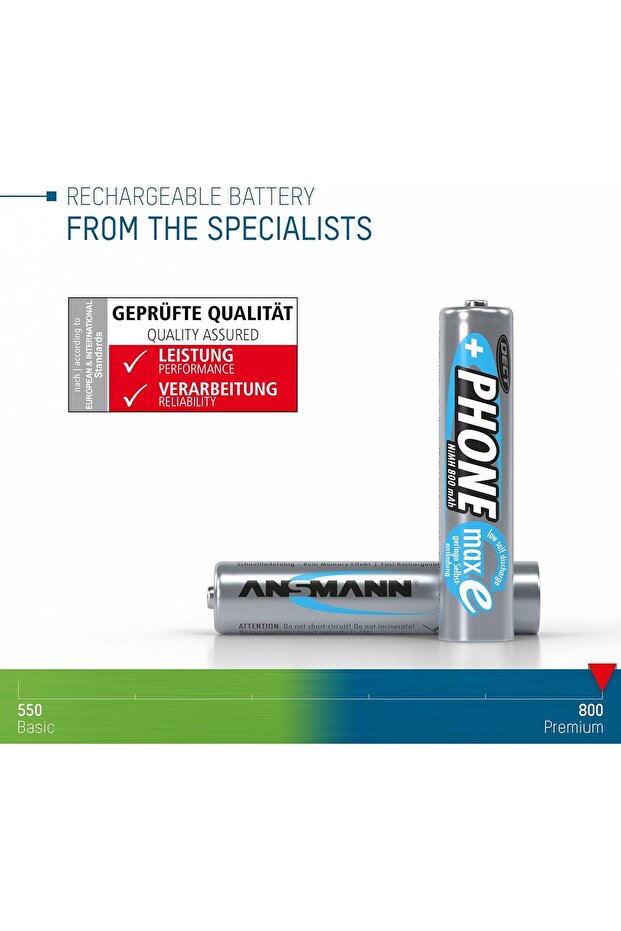 بطارية قابلة للشحن AAA سعة 800 مللي أمبير - 8