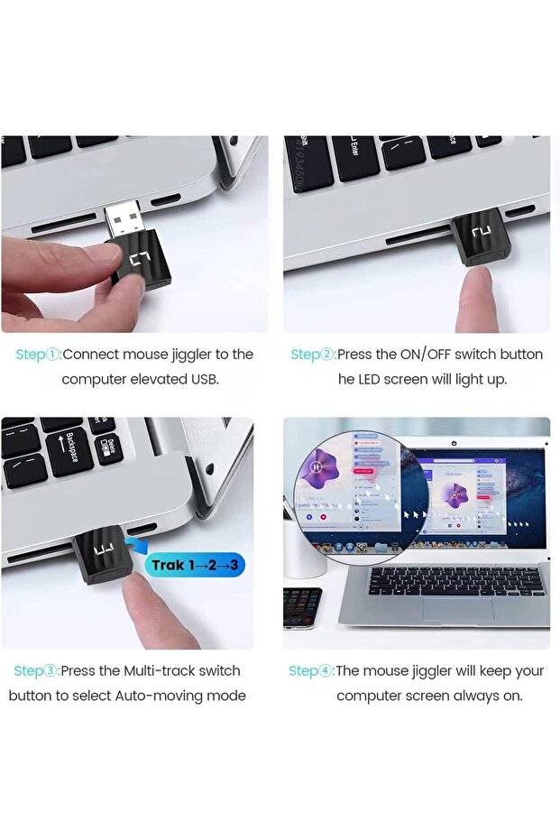 USB Mouse Mover / Mouse Jiggler (Undetectable, Switch Button, 3 Modes, Plug & Play) - 2