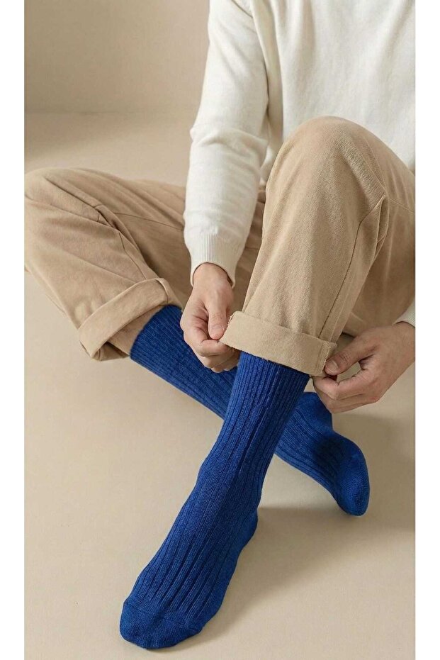 جوارب صوفية رجالية فاخرة من Winter Comfort قماش مجدّل