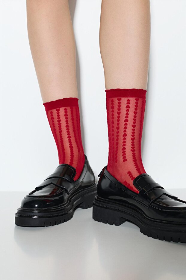 Kalp desenli çorap - 1